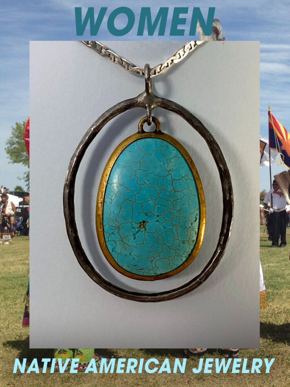 Silpada Sterling Silver & Brass Turquoise Howlite Pendant Necklace